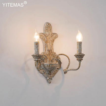 Retro Wooden Wall Lamps Vintage Bedroom Bedside Wall Sconce With 2 Lights Loft Interior Wood Wall Lighting Fixtures For Home