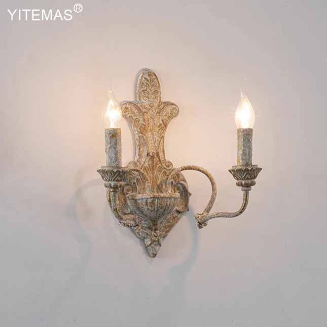 Retro Wooden Wall Lamps Vintage Bedroom Bedside Wall Sconce With 2 Lights Loft Interior Wood Wall Lighting Fixtures For Home