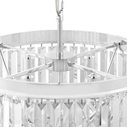 North Falls 5-Light Chrome Tiered Pendant Light with Crystal Shade