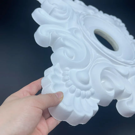 White PU Lamp Plate Imitation Plaster Polyurethane Material Round Plate Lamp Holder European Style Chandelier Base Foam Plastic