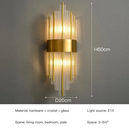 LED Luxury Crystal Wall Lamps For Living Room Hall Foyer Hotel Indoor Home Art Decor Wall Sconces Gold Bedside Lights Wall Light