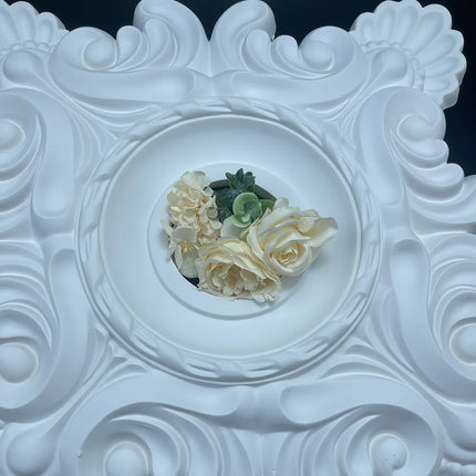White PU Lamp Plate Imitation Plaster Polyurethane Material Round Plate Lamp Holder European Style Chandelier Base Foam Plastic