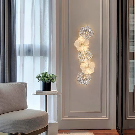 French Light Luxury Living Room Wall Light 2025 New Background Wall Decorative Light Bedroom Creative Flower Bedside Lamp