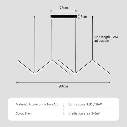 Modern LED Pendant Light Gold/Black Long Line Pendant Light for Restaurant Study Kitchen Office Coffee Home Decoration Luxury