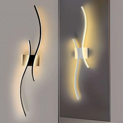 Modern LED Wall Sconces Interior Lighting For Bedside Bedroom Living Room Kitchen Black White Aluminum Line Wall Lamps Up&Down