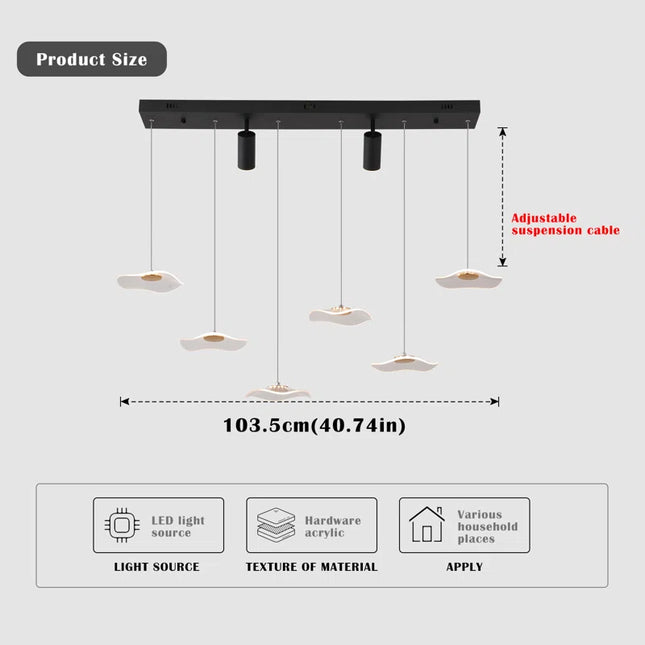 Ploch 8 - Light Black LED Kitchen Island Pendant