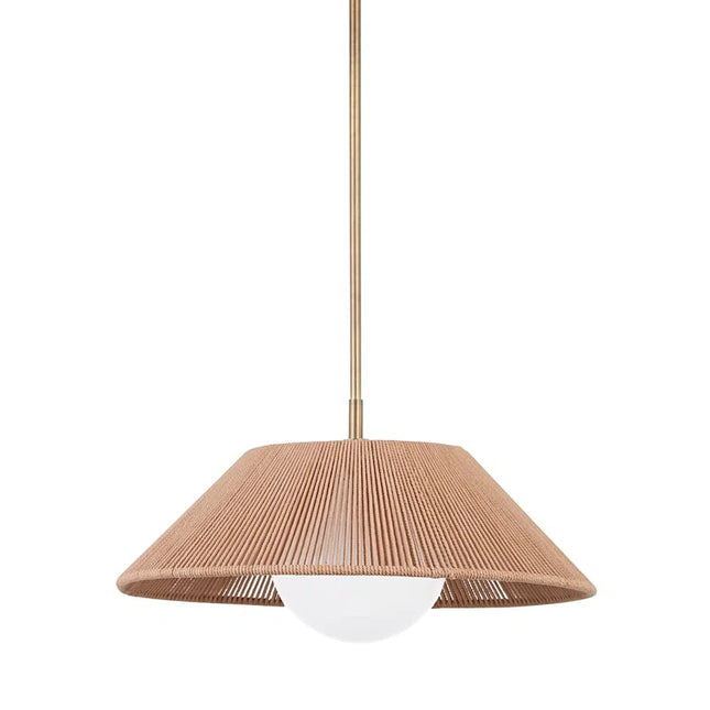 Welch 1 - Light Patina Brass Shaded Pendant