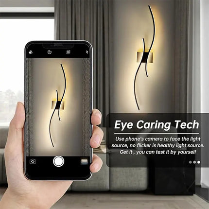 Modern LED Wall Sconces Interior Lighting For Bedside Bedroom Living Room Kitchen Black White Aluminum Line Wall Lamps Up&Down
