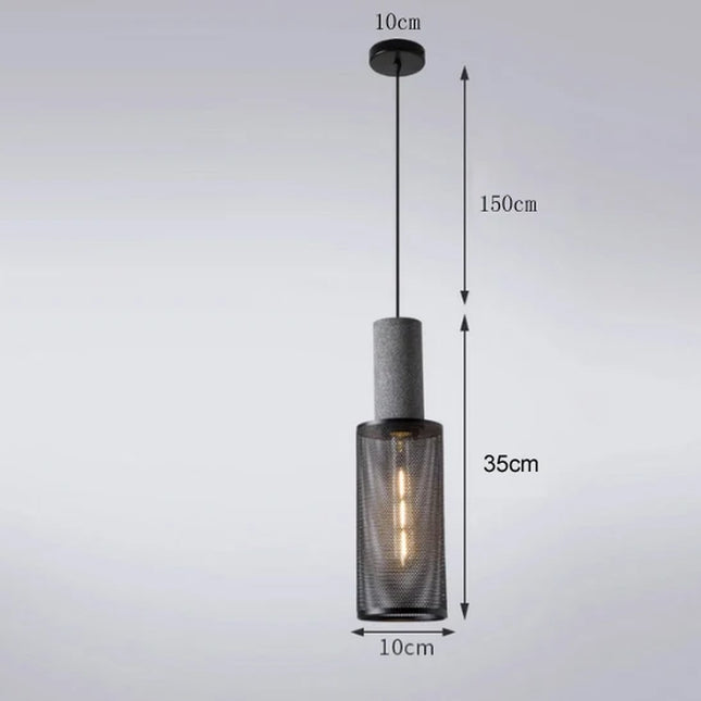 Vintage Restaurant Pendant Light Corridor Cement Column Forged Iron Lampshade LED E27 Coffee Shop Home Decoration Pendant Light