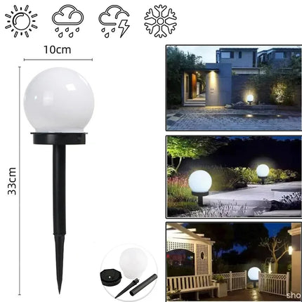 Solar LED Bulb Light Three-color Energy Saving Waterproof Simple Atmospheric Lighting Outdoor Garden Lawn Street Garden Lights