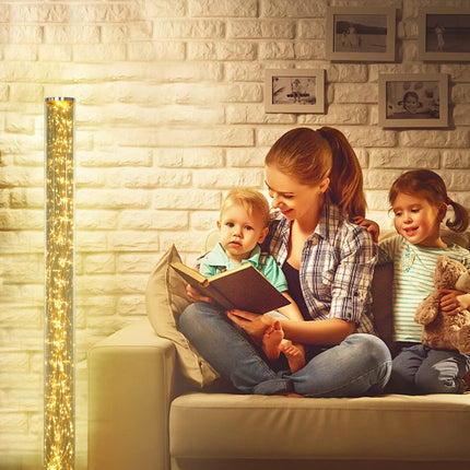 Modern Living Column Floor Lamp, LED Corner Standing Tube Floor Lamp, Decorative Elegant Design Metal Exposed Rope Floor Lamp for Living Room, Bedroom, Office, Christmas, Wedding