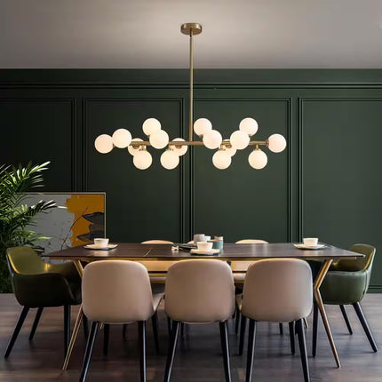 16-Light Brass Globe Sputnik Dining Room Chandelier Mid Century Kitchen Pendant Light