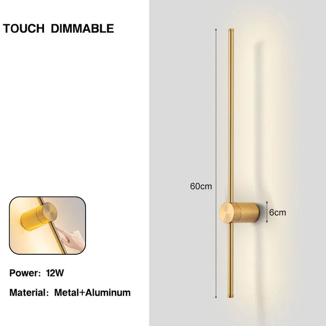 360° Rotatable Touch Dimmable LED Wall Lamps for Corridor Stairs Brightness Adjustable Touch Switch LED Wall Lights Wall Sconce