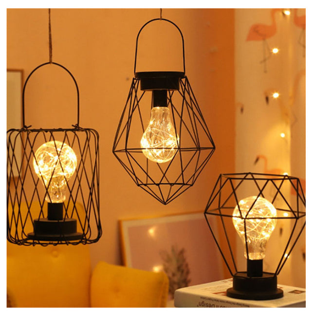 Wrought Iron Diamond Lantern Led Lantern Net Celebrity Gift Decoration Light