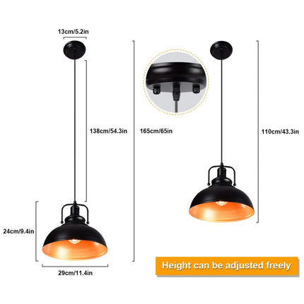 1-Light Dimmable LED Black Irregular Indoor Pendant Lights