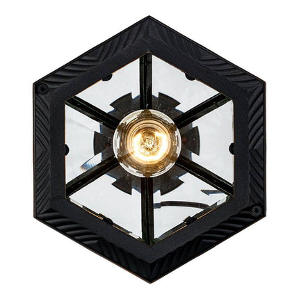 Wentworth 1-Light Rust Hanging Outdoor Pendant Light Fixture with Clear Glass