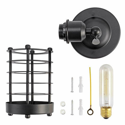 Industrial Modern Metal Cage Adjustable Wall Sconce Loft Lamp