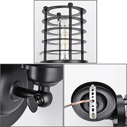 Industrial Modern Metal Cage Adjustable Wall Sconce Loft Lamp