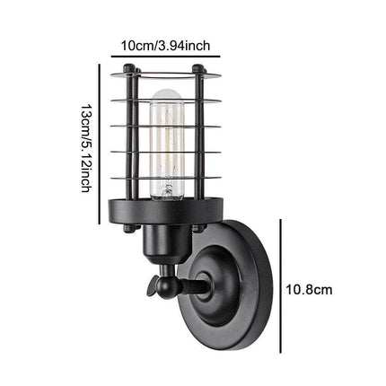 Industrial Modern Metal Cage Adjustable Wall Sconce Loft Lamp