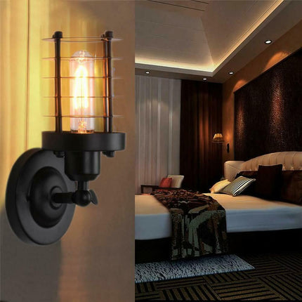 Industrial Modern Metal Cage Adjustable Wall Sconce Loft Lamp