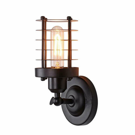 Industrial Modern Metal Cage Adjustable Wall Sconce Loft Lamp