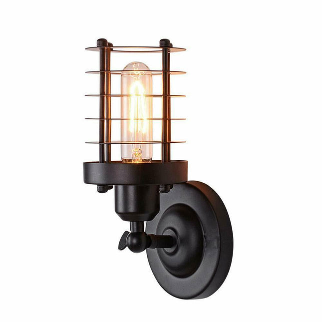 Industrial Modern Metal Cage Adjustable Wall Sconce Loft Lamp