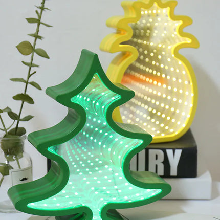 Mirror Tunnel Light, Night Light, Pineapple Lamp