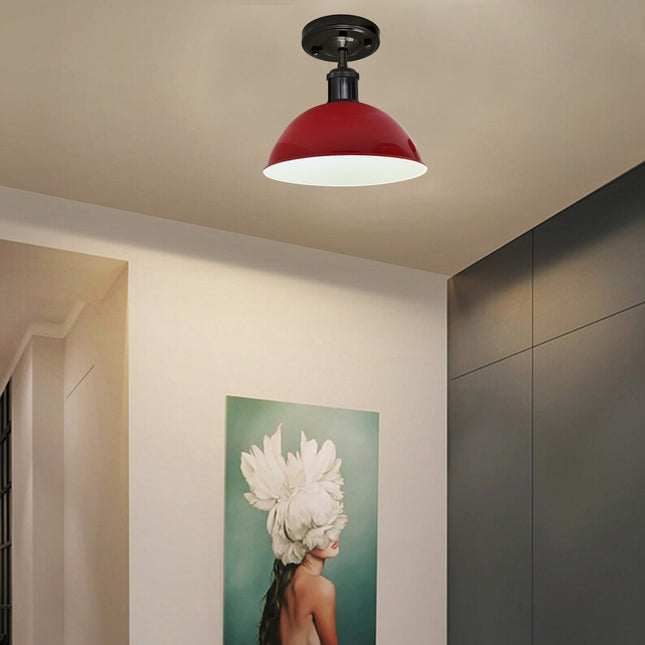 Red Semi-Flush Ceiling Light for Modern Home Decor~1638