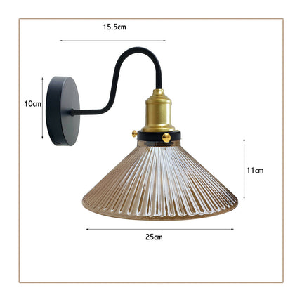 Industrial Amber Glass Shade Wall lights  for Home Decor ~1774