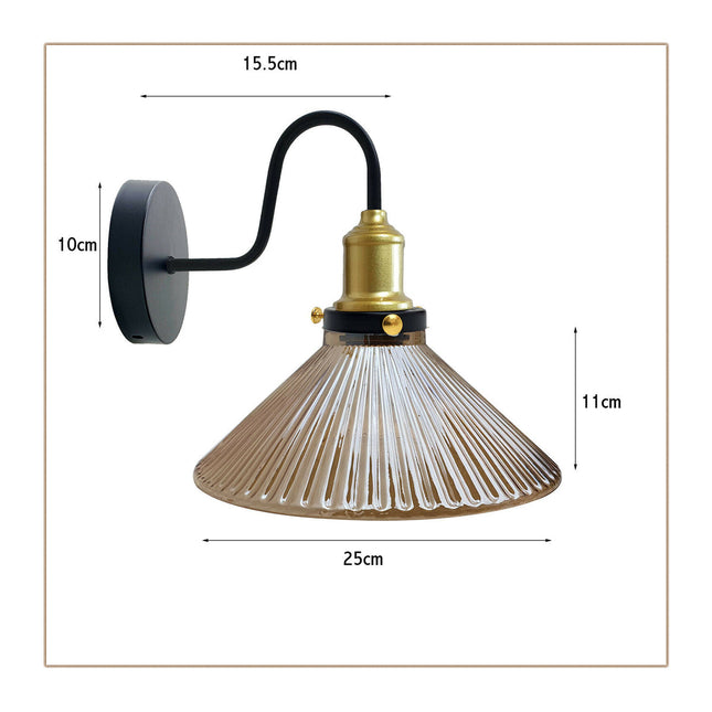 Industrial Amber Glass Shade Wall lights  for Home Decor ~1774