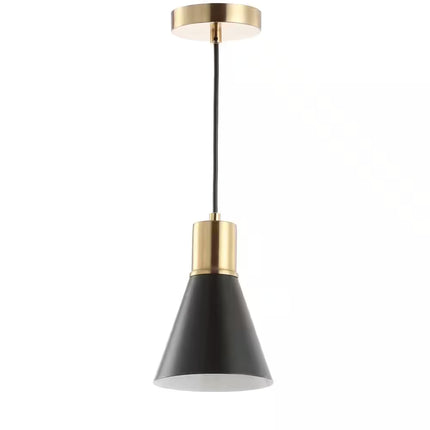 Apollo 6 In. 1-Light Black/Brass Gold Metal LED Pendant Light
