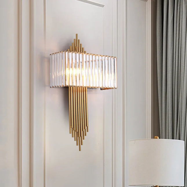 Crystal LED Wall Lamp Nordic Modern Gold Light Luxury Wall Light Indoor Lighting Room Decor Sconces For Living Room Bedroom