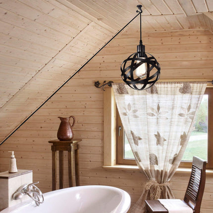 Plug in Pendant Light Fixtures Small Orb Chandelier 1 Light Black Chandeliers for Dining Room