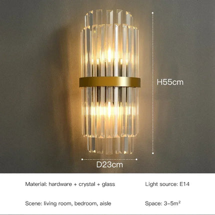 LED Luxury Crystal Wall Lamps For Living Room Hall Foyer Hotel Indoor Home Art Decor Wall Sconces Gold Bedside Lights Wall Light