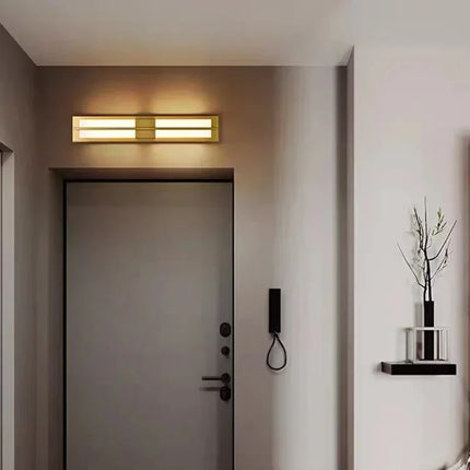 Spanish Natural Marble Wall Lamp Long Copper Wall Sconce for Living Room Hallway Stairs Bedroom Dining Room Atmosphere Lighting