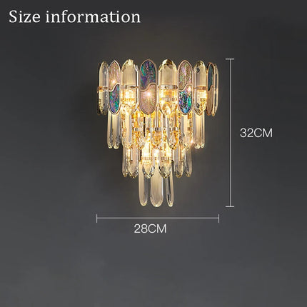 Crystal Wall Lamp For Living Room Modern Gold Wall Sconce Light For Bedroom Hallway Stair Wall Light Fixture Background Light