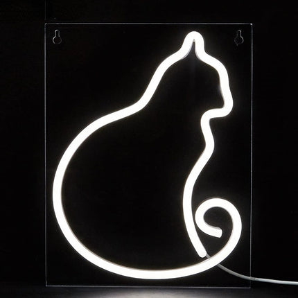 Led Neon Light Glowing Cat Pattern Indoor And Outdoor Wall Decoration Room Night Light Gift