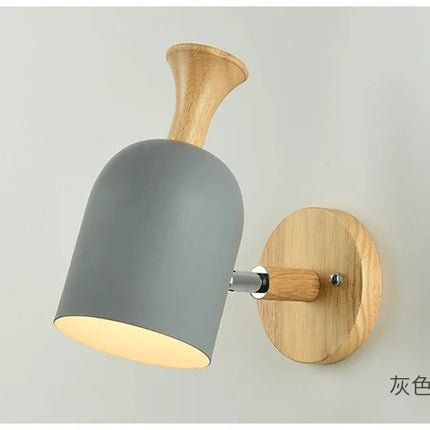 Nordic Design Led Indoor Wall Lamp Metal Lampshade Wood Bedside Corridor Vanity Light Luminaire Wall Sconce Home Deco Room Lamps