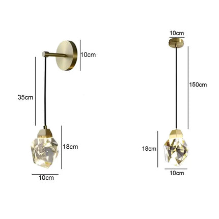 OUDELADI LED Crystal Wall Lamps Copper Pendant Lights Bedroom Bedside Corridor Stairs Home Decor Wall sconce Light fixtures