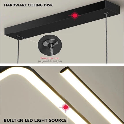 Modern LED Pendant Light Gold/Black Long Line Pendant Light for Restaurant Study Kitchen Office Coffee Home Decoration Luxury