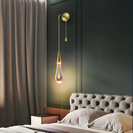 Post-Modern Crystal Wall Lights Glass Led Creative Raindrops Wall Lamp for Restaurant Bedroom Bedside Corridor Wall Sconces Lamp
