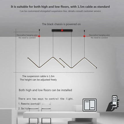 Modern LED Pendant Light Gold/Black Long Line Pendant Light for Restaurant Study Kitchen Office Coffee Home Decoration Luxury