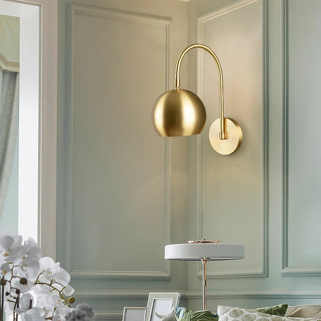Modern brass lighting wall lamps, bedroom bedside lamp, bookcase lamp, staircase decorative lamps, living room lighting lamp