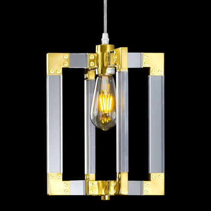 Gold Pendant Light Fixtures with Brushed Brass Finish,1-Light Modern Linear Chandelier Light Fixture for Dining Room,Kitchen Island,Living Room,Bathroom,Bedroom