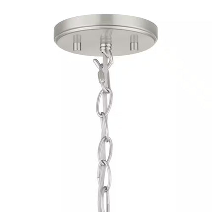 3LT/3 Shade Pendant Brushed Nickel, White Inside
