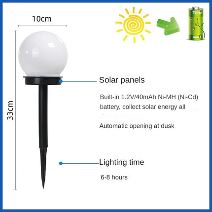 Solar LED Bulb Light Three-color Energy Saving Waterproof Simple Atmospheric Lighting Outdoor Garden Lawn Street Garden Lights