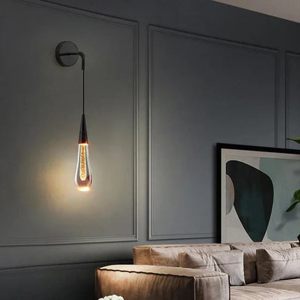Post-Modern Crystal Wall Lights Glass Led Creative Raindrops Wall Lamp for Restaurant Bedroom Bedside Corridor Wall Sconces Lamp