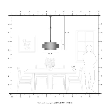 Meridian 5 Light Bronze Pendant