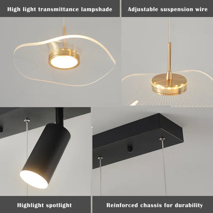 Ploch 8 - Light Black LED Kitchen Island Pendant