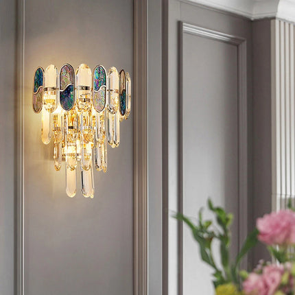 Crystal Wall Lamp For Living Room Modern Gold Wall Sconce Light For Bedroom Hallway Stair Wall Light Fixture Background Light